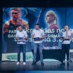 Olimpieši Edgars Krūmiņš, Patriks Gailums, Līna Mūze Sirmā